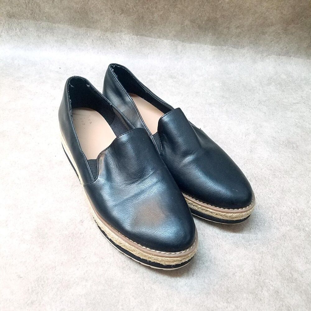 A New Day Womens Size 8.5 Black Slip On Loafer Espadrille Platform
